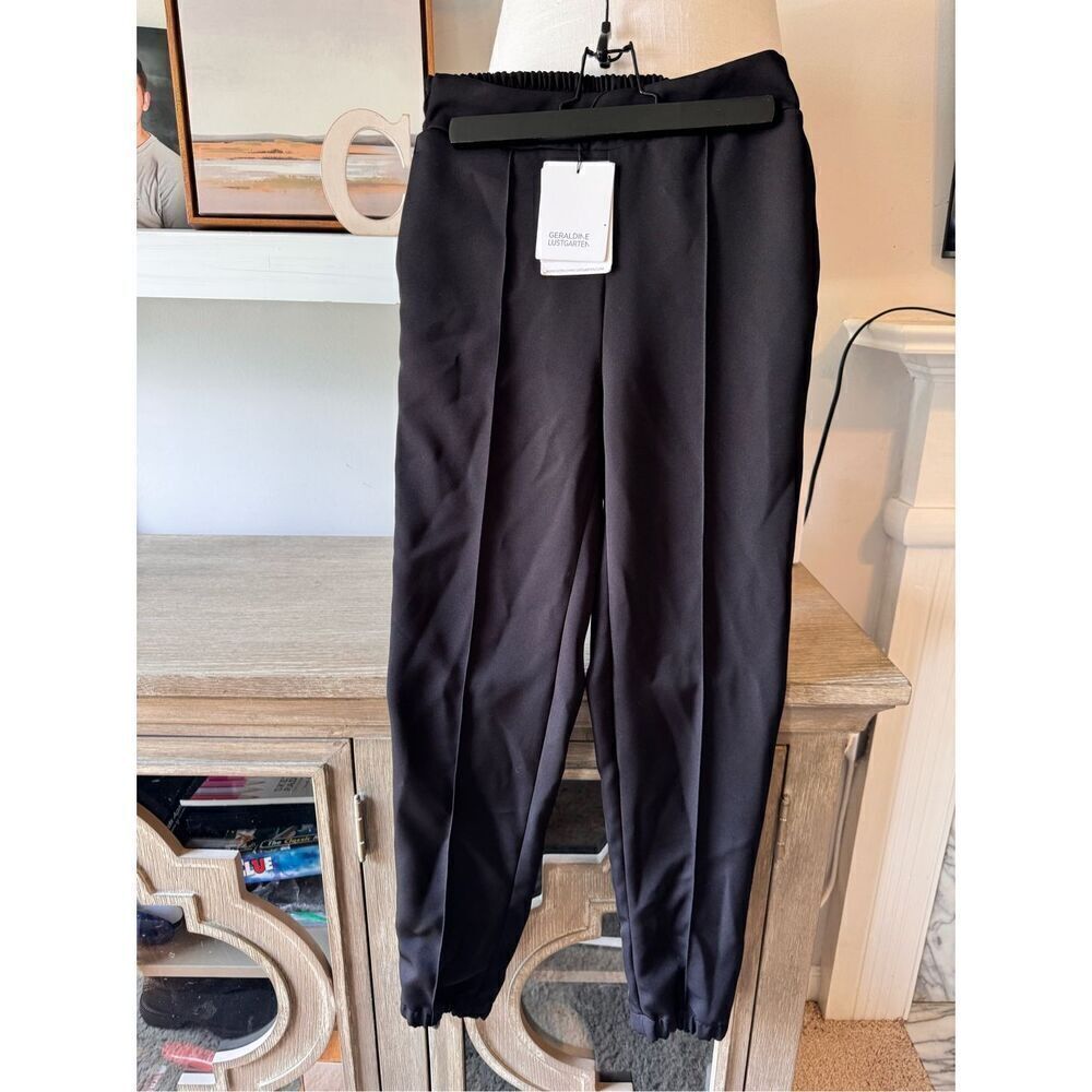 Geraldine Lustgarten Tapered Pleated‎ Trousers Womens Black Size 2 (T2)